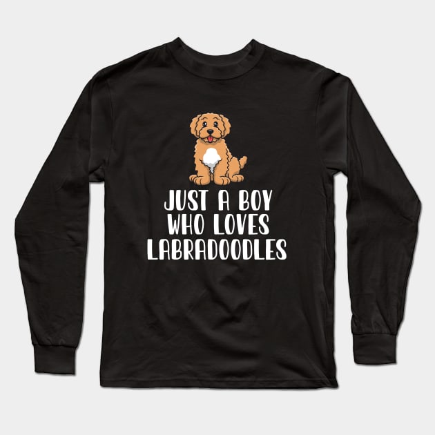 Just A Boy Who Loves Labradoodles Long Sleeve T-Shirt by simonStufios